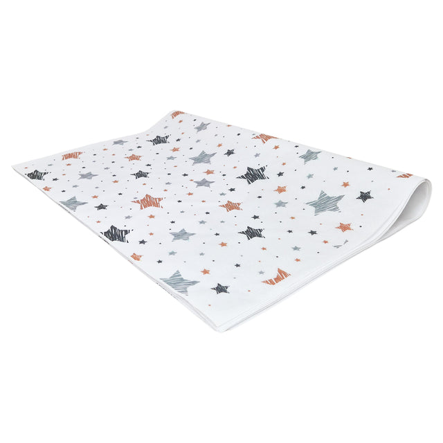 Hârtie de mătase model Crăciun Star Doodle Night, top de coli pliate 28 g/m² – dimensiune 50x75cm