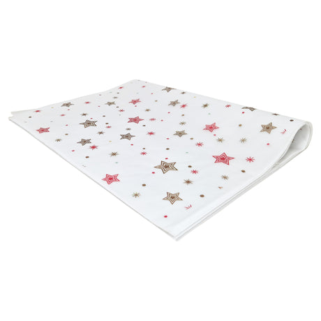 Hârtie de mătase model Crăciun Star Parade, top de coli pliate 17 g/m² – dimensiune 50x75cm