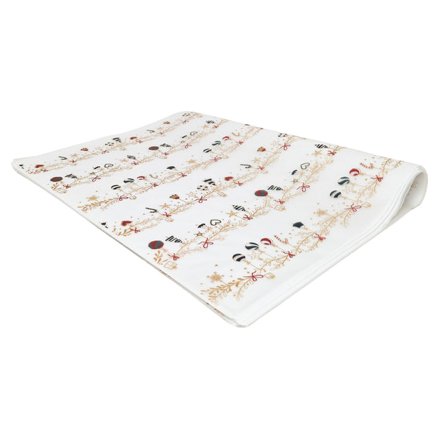 Hârtie de mătase model Crăciun Tinsel Tales, top de coli pliate 17 g/m² – dimensiune 50x75cm
