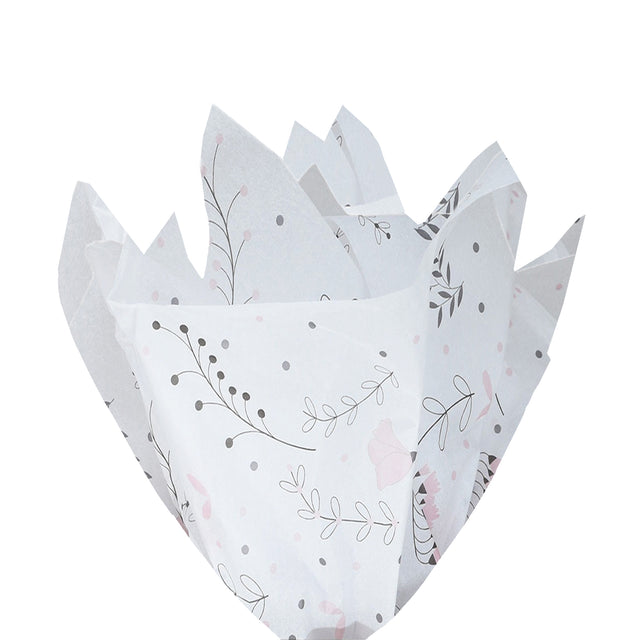 Hârtie de mătase Mono Dots, aranjament evantai, 17g/m² – dimensiune 50x75cm