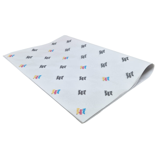 Hârtie de mătase personalizată albă, top de coli pliate 28g/m² – dimensiune 50x75cm