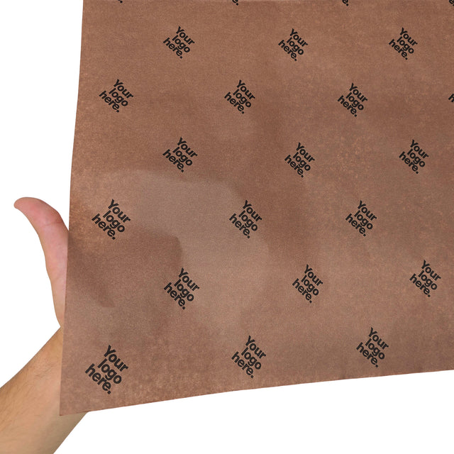 Hârtie de mătase personalizată maro, textură și transparență, 28g/m² – dimensiune 50x75cm