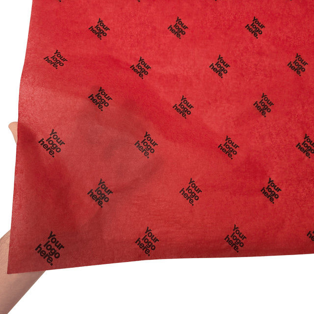 Hârtie de mătase personalizată roșie, textură și transparență, 17gr – dimensiune 50x75cm