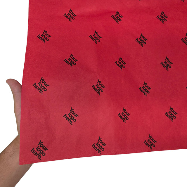 Hârtie de mătase personalizată roșie, textură și transparență, 28g/m² – dimensiune 50x75cm