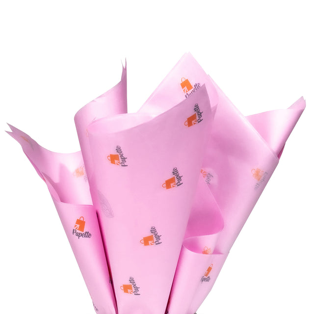 Hârtie de mătase personalizată roz pastel, 28g/m² – dimensiune 50x75cm