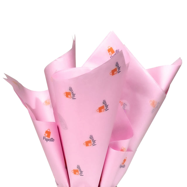 Hârtie de mătase personalizată roz pastel, 28g/m² – dimensiune 50x75cm