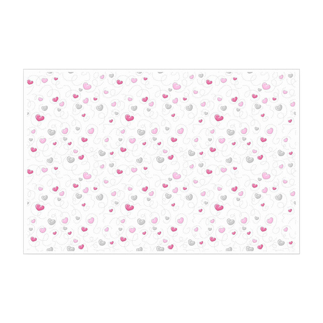 Hârtie de mătase model Pink Heart Trails, foaie deschisă, 17g/m² – dimensiune 50x75cm