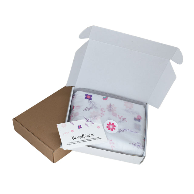 Hârtie de mătase Purple Bloom, în cutie de transport cu sticker autocolant și thak you card, 17g/m² – dimensiune 50x75cm