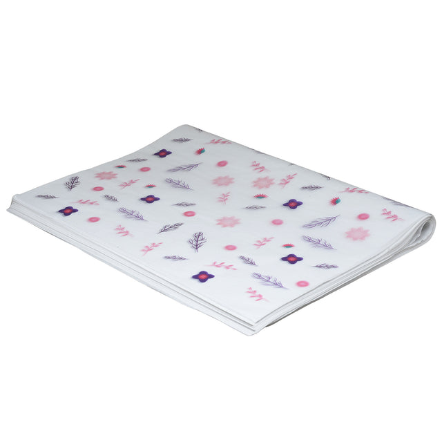 Hârtie de mătase Purple Bloom, top de coli pliate 17g/m² – dimensiune 50x75cm