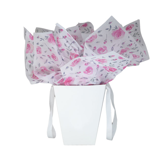 Hârtie de mătase Rose Petal, pusă într-o pungă de hârtie, 17g/m² – dimensiune 50x75cm