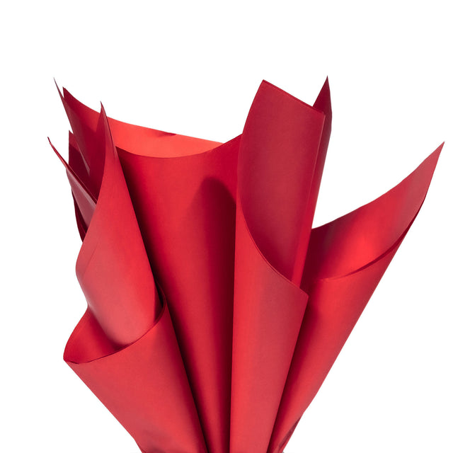 Hârtie de mătase roșie, aranjament pliat, 28g/m² – dimensiune 50x75cm