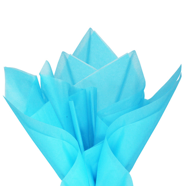 Hârtie de mătase turcoaz, aranjament tip evantai, 17g/m² – dimensiune 50x75cm