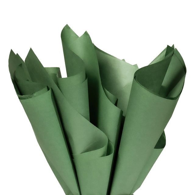 Hârtie de mătase verde închis, aranjament tip evantai, 28g/m² – dimensiune 50x75cm