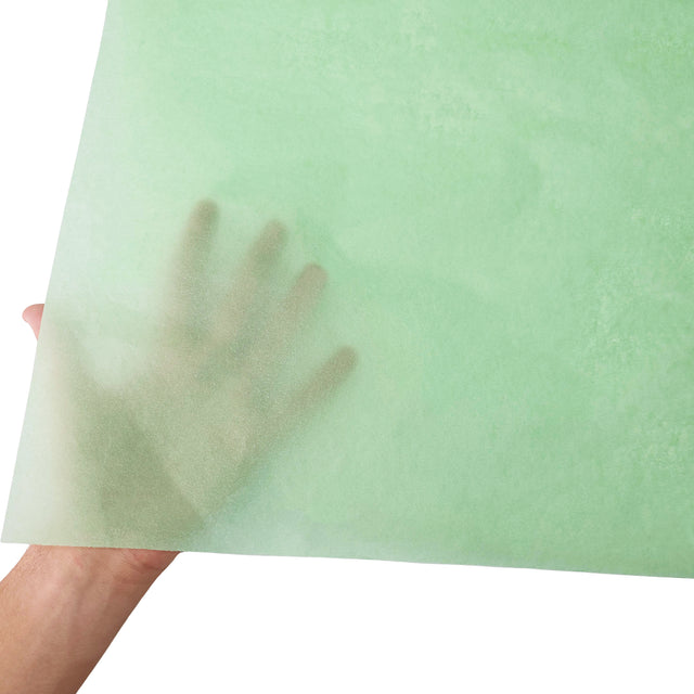 Hârtie de mătase verde menta, textură și transparență, 17g/m² – dimensiune 50x75cm