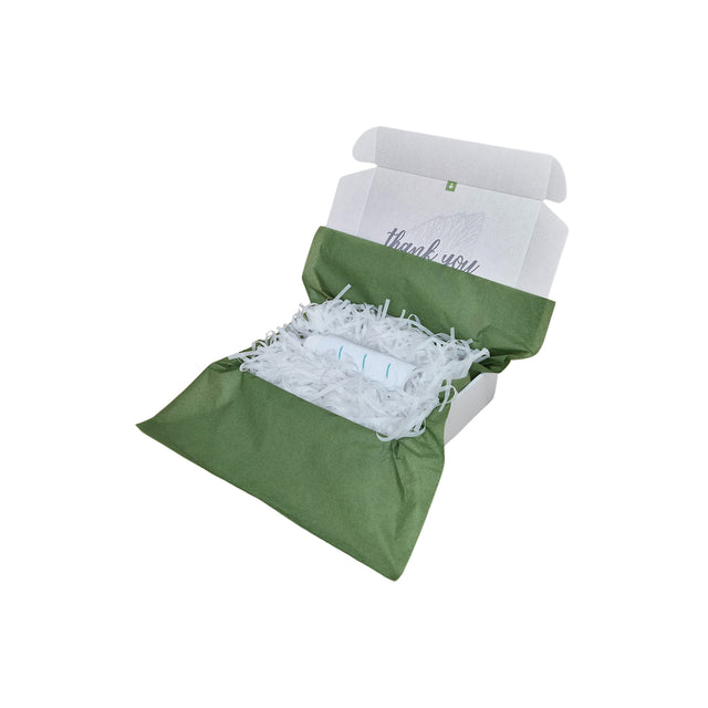 Hârtie de mătase verde pădure, aranjată într-o cutie de transport, 17g/m² – dimensiune 50x75cm