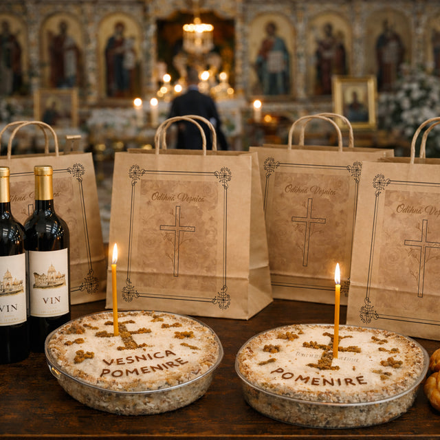 NATURAL kraft paper bag for funerals, commemorations, burials - Model 1 24 x 31(H) x 10cm
