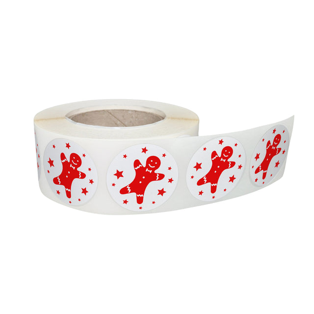 Rola stickere decorative Craciun Gingerbread Parade – etichete rotunde pentru pachete și cadouri