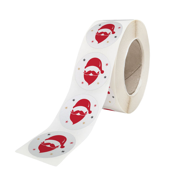 Rola stickere model Craciun Holiday Remix – stickere rotunde pentru ambalaje de sarbatori