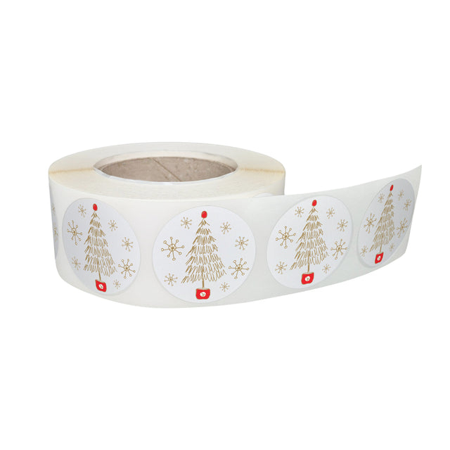 Rola stickere decorative Craciun Santa’s Gift Lab – etichete rotunde pentru pachete și cadouri