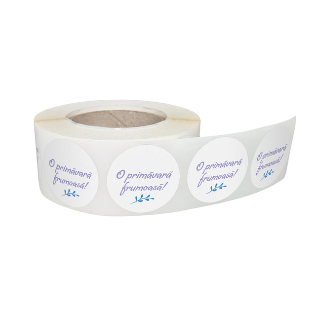 Rola stickere decorative Blue Meadow 1B – etichete rotunde pentru pachete și cadouri