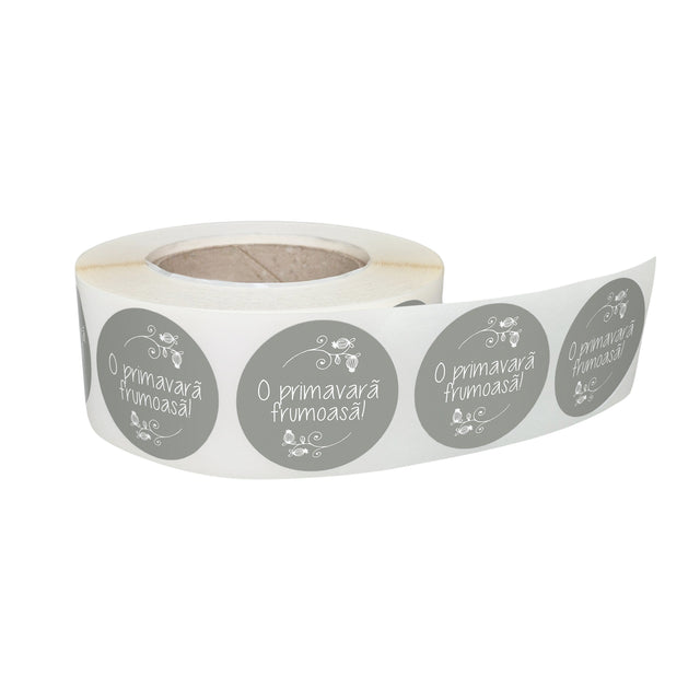 Rola stickere decorative Floral Botanical Sketch 4c – etichete rotunde pentru pachete și cadouri