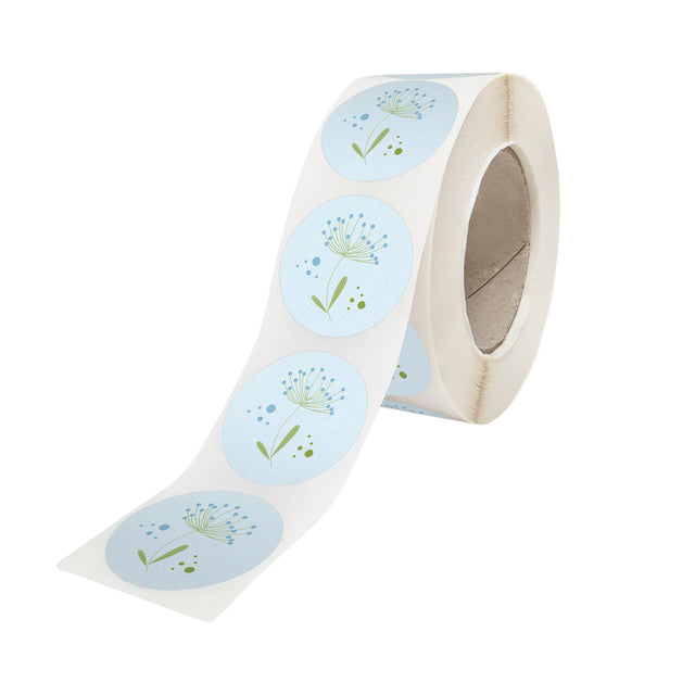 Rola stickere model Floral Fresh Lavender 6a – stickere rotunde pentru ambalaje de sarbatori