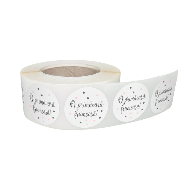 Rola stickere decorative Floral Mono Dots 3b – etichete rotunde pentru pachete și cadouri