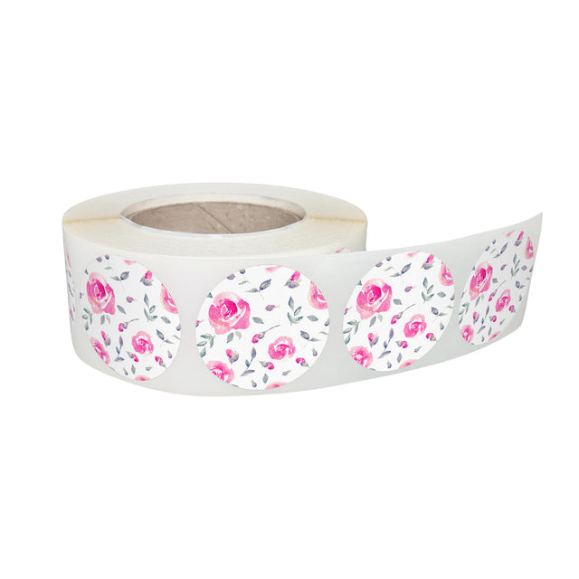 Rola stickere decorative model Floral Rose Petal 10a – etichete rotunde pentru pachete și cadouri