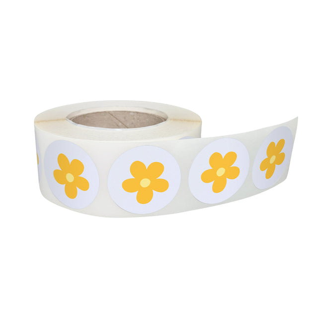 Rola stickere decorative model Floral Soft Meadow 7a – etichete rotunde pentru pachete și cadouri