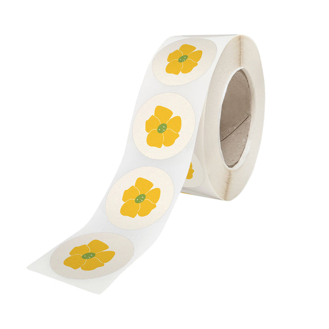 Rola stickere model Spring Petals 5c – stickere rotunde pentru ambalaje de sarbatori