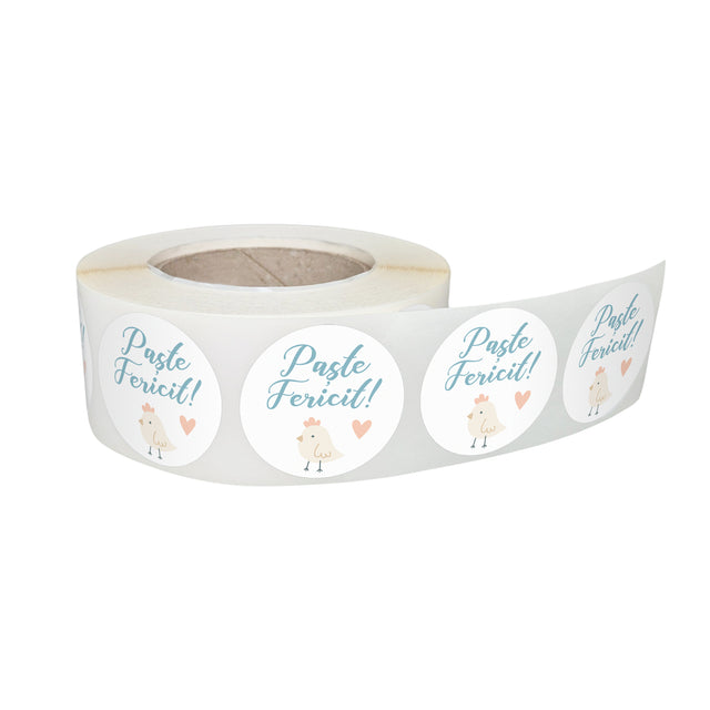 Rola stickere decorative Paște Soft Spring Eggs 2C – etichete rotunde pentru pachete și cadouri