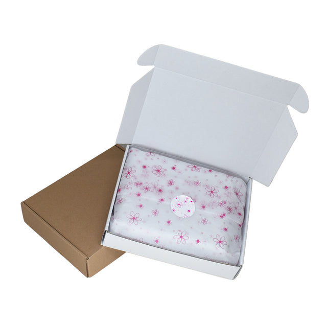 Sticker model Floral Pink Bubble 9a, ambalat într-o cutie de transport cu hartie de matase floral 17g/m² – dimensiune 50x75cm