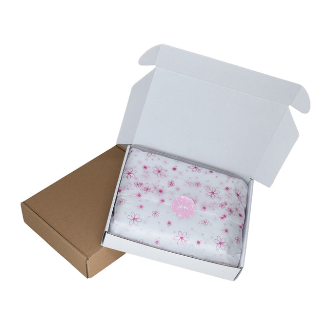 Sticker model Floral Pink Bubble 9c, ambalat într-o cutie de transport cu hartie de matase floral 17g/m² – dimensiune 50x75cm