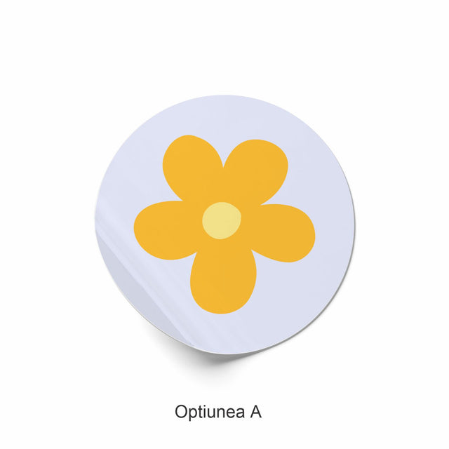 Rola stickere model Floral Soft Meadow 7a – etichete rotunde pentru pachete, ambalaje, și cadouri