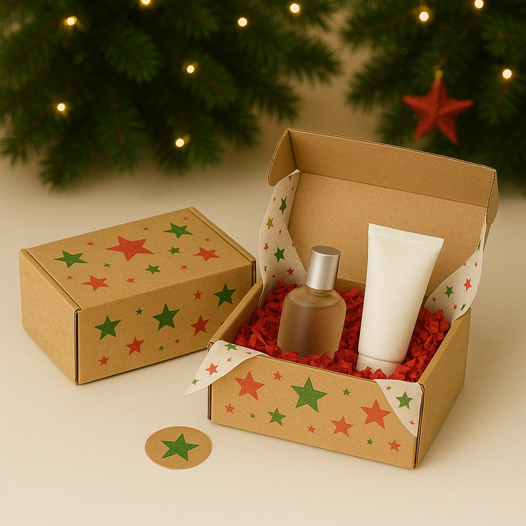 Cutii transport/livrare cu autoformare - Model Craciun