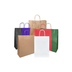 Pungi din hârtie Kraft cu mânere din hârtie rasucită