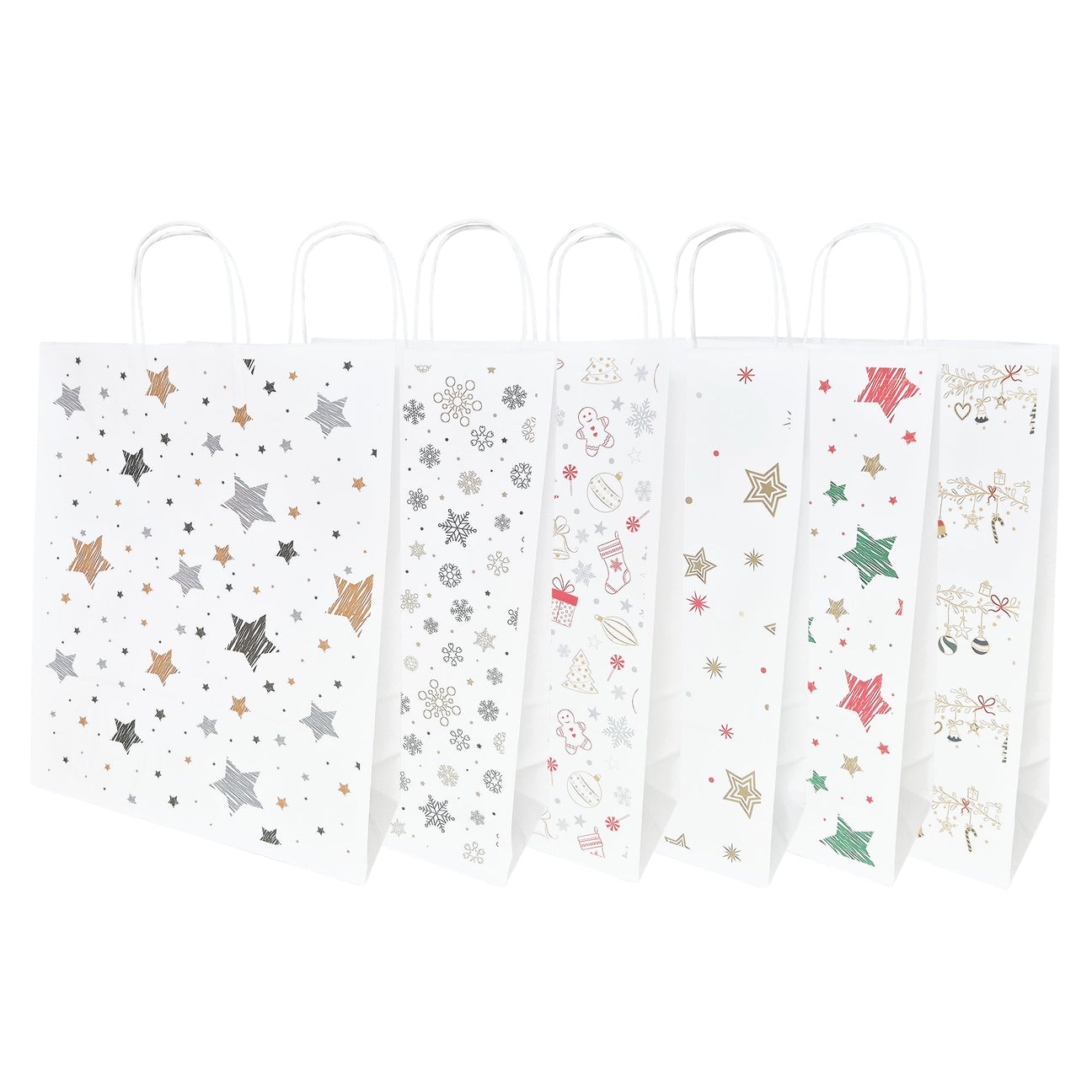 Pungi din hartie kraft cu modele craciun pentru transport cadouri