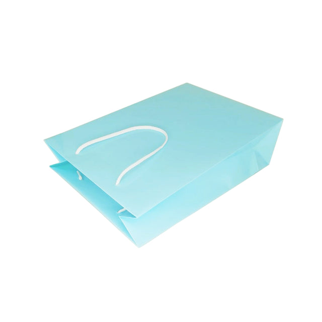 Pungă ARCTIC BLUE din hârtie premium cu mânere din șnur textil 24 x 36(H) x 10cm