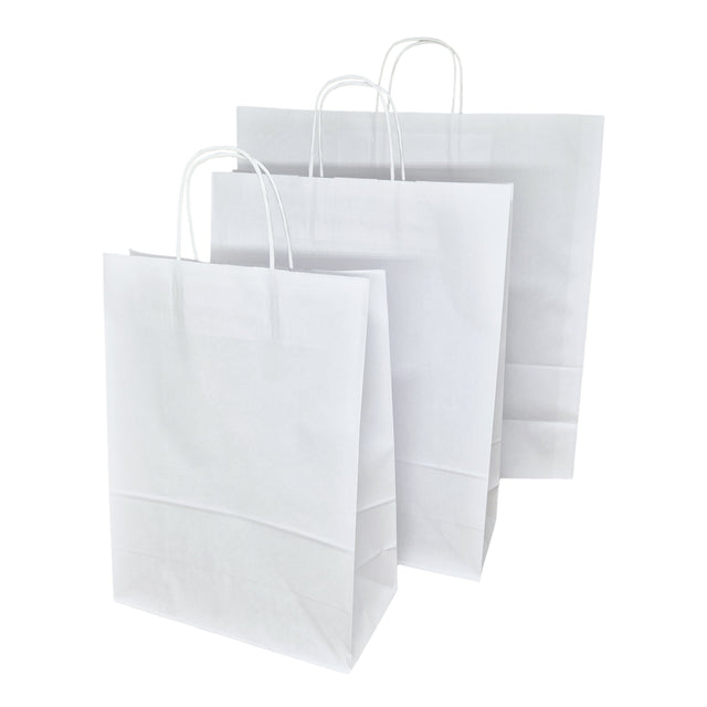 WHITE kraft paper bag with twisted paper handles 40 x 36(H) x 12cm