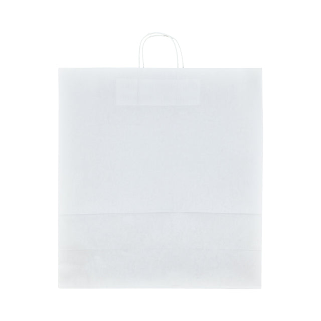 Pungă hârtie kraft ALB cu mânere din hârtie răsucită 45 x 48(H) x 17cm