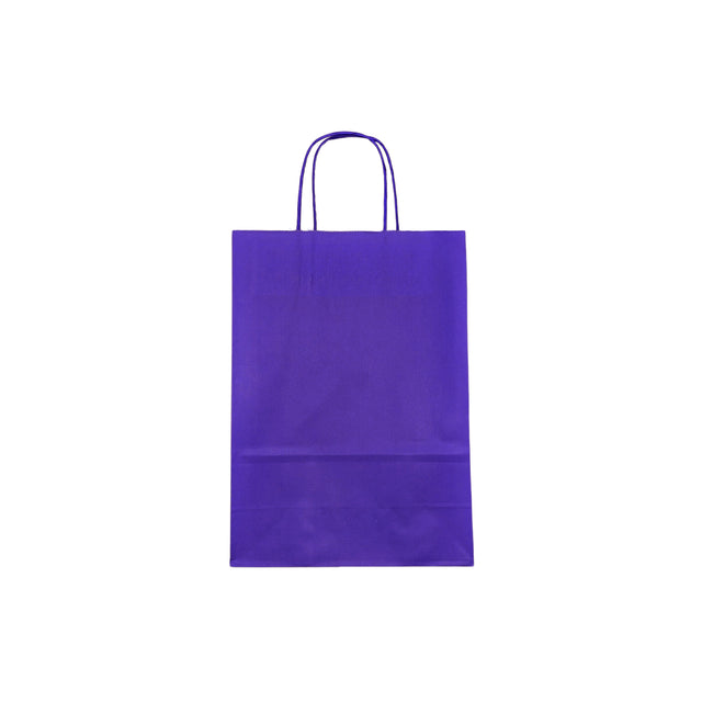 Pungă hârtie kraft ALBASTRĂ cu mânere din hârtie răsucită 22 x 31 x 10cm