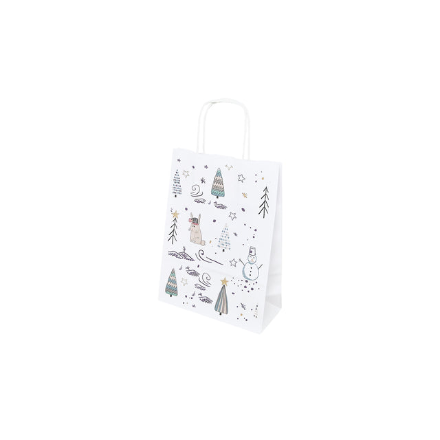 Kraft Paper Bag with Pattern 1 Floral 18 x 24(H) x 7cm