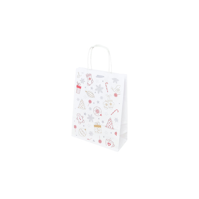 Pungă Hârtie Kraft cu Model 3 Crăciun 18 x 24(H) x 7cm
