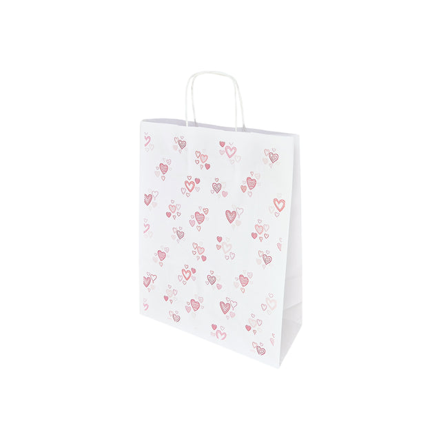 Pungă Hârtie Kraft cu Model 4 Love 24 x 31(H) x 10cm