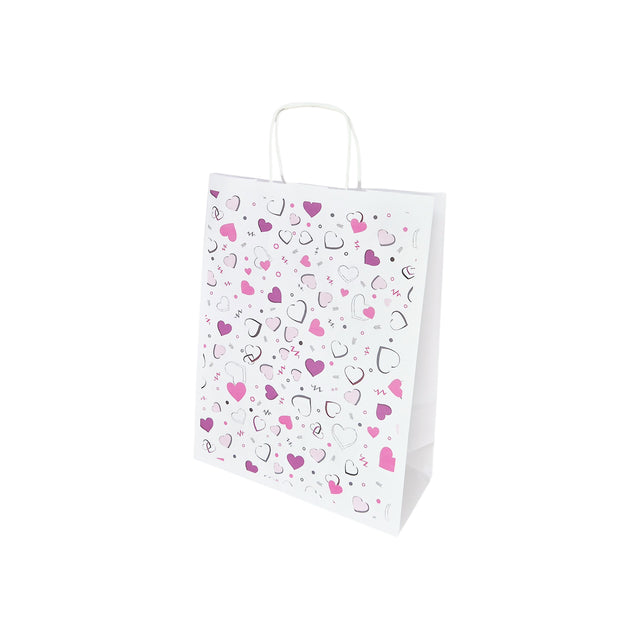 Pungă Hârtie Kraft cu Model 5 Love 24 x 31(H) x 10cm