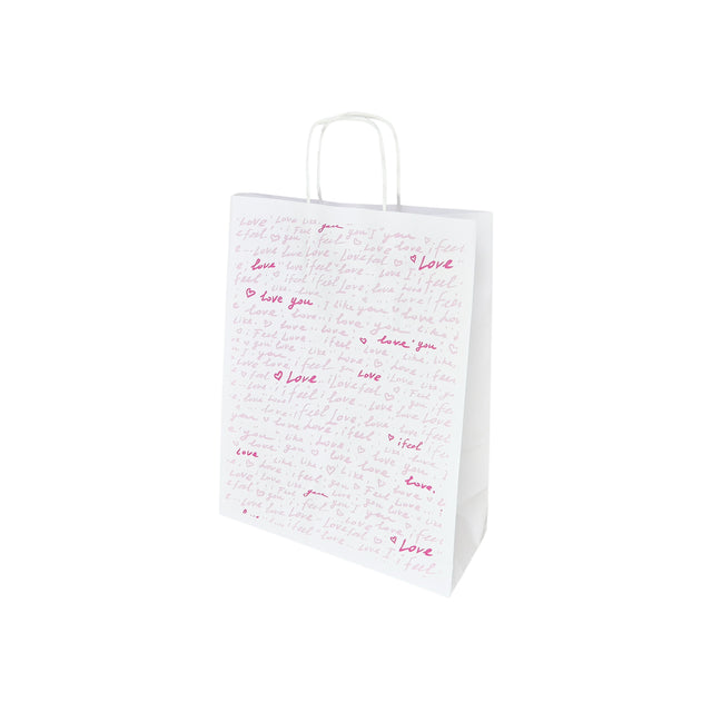 Pungă Hârtie Kraft cu Model 2 Love 24 x 31(H) x 10cm