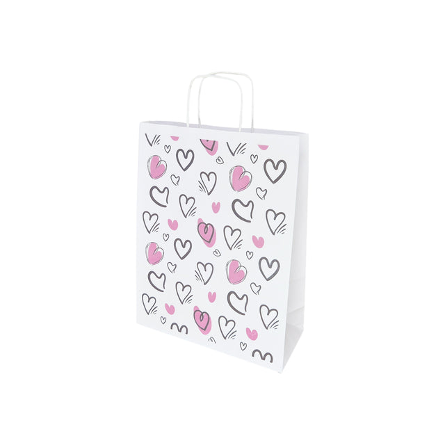 Pungă Hârtie Kraft cu Model 7 Love 24 x 31(H) x 10cm