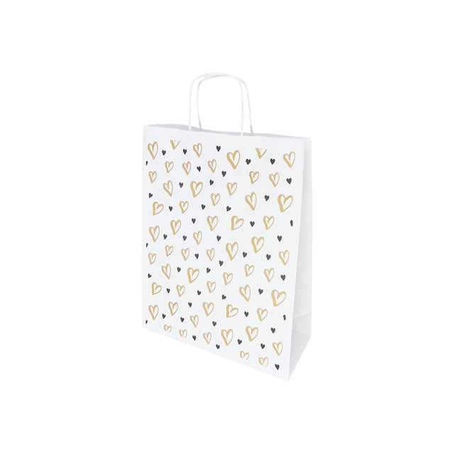 Pungă Hârtie Kraft cu Model 3 Love 24 x 31(H) x 10cm