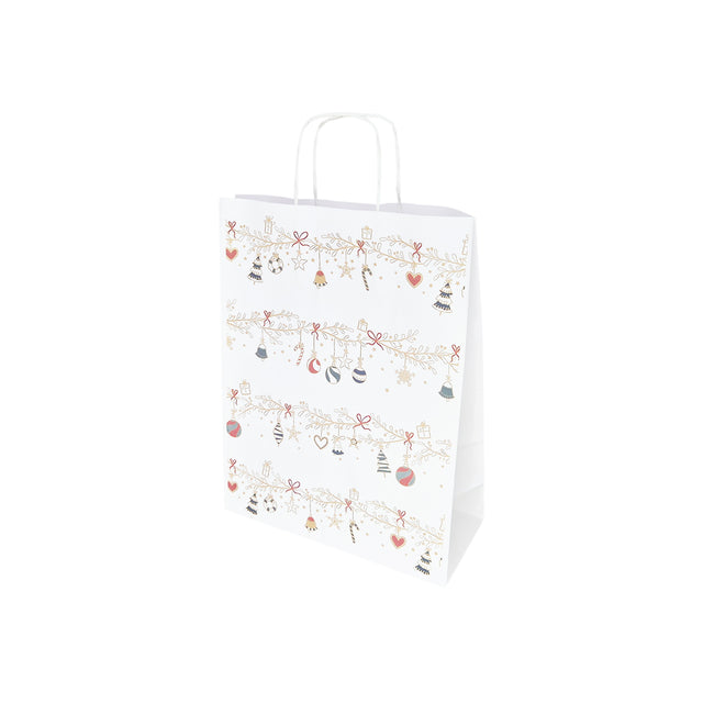 Pungă Hârtie Kraft cu Model 6 Crăciun 24 x 31(H) x 10cm