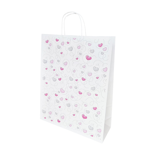 Pungă Hârtie Kraft cu Model 1 Love 32 x 41(H) x 12cm